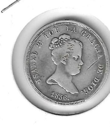 Monedas - EspaÃ±a - Isabel II (1833 - 1868) - 351 - 1836PS - 4 reales - plata - Barcelona - Click en la imagen para cerrar