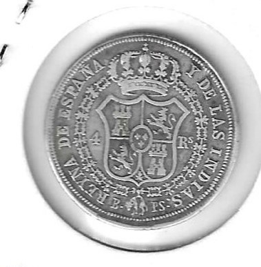 Monedas - EspaÃ±a - Isabel II (1833 - 1868) - 351 - 1836PS - 4 reales - plata - Barcelona - Click en la imagen para cerrar