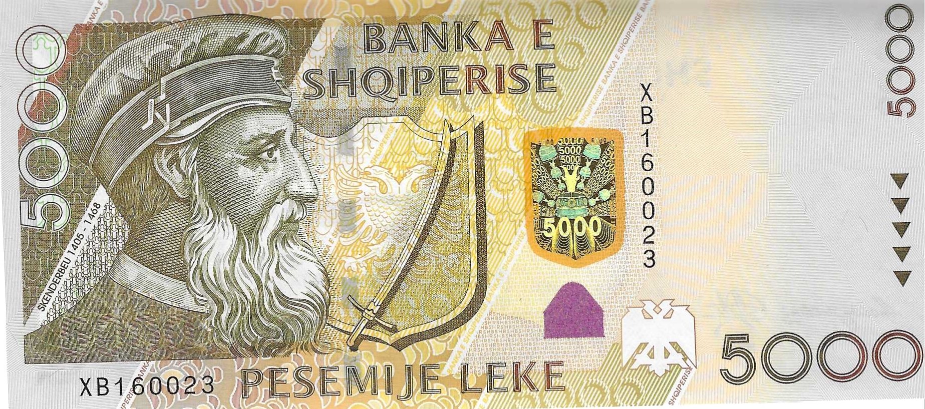 Billetes - Europa - Albania - 75B - SC - 2013 - 5000 leke - Num.ref: XB160023