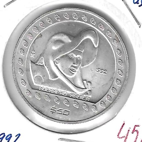 Monedas - America - Mexico - 555 - 1992 - media onza - plata - Click en la imagen para cerrar