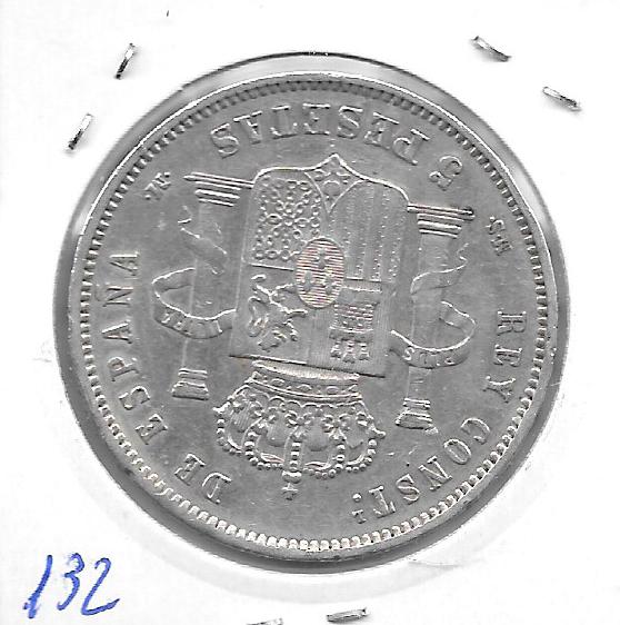 Monedas - España - Alfonso XII (29-XII-1874/28-XI) - 136 - 1885*18*85 - 5 pesetas - plata