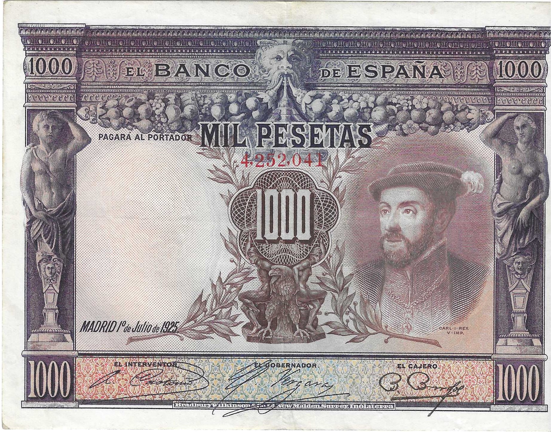 Banknotes - Spain - Alfonso XIII (1886 - 1931) - 357 - MBC+ - 1925 - 1000 ptas - Num.ref: 425041
