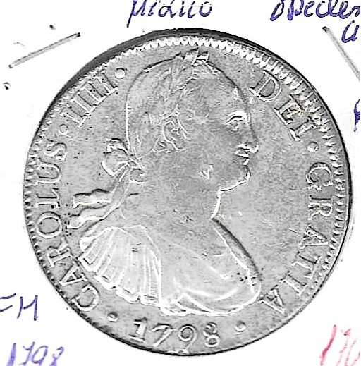 Monedas - America - Mexico - 961 - 1798 - 8 reales - plata - Click en la imagen para cerrar