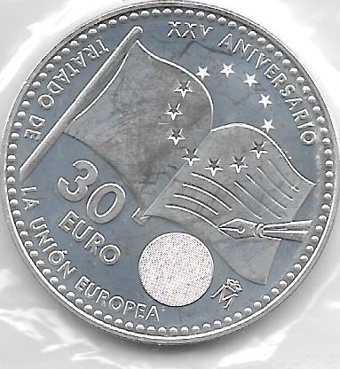 Monedas - Euros - 30€ - España - Año 2017 - XXV Aniversario del Tratado de la Unión Europea - Click en la imagen para cerrar