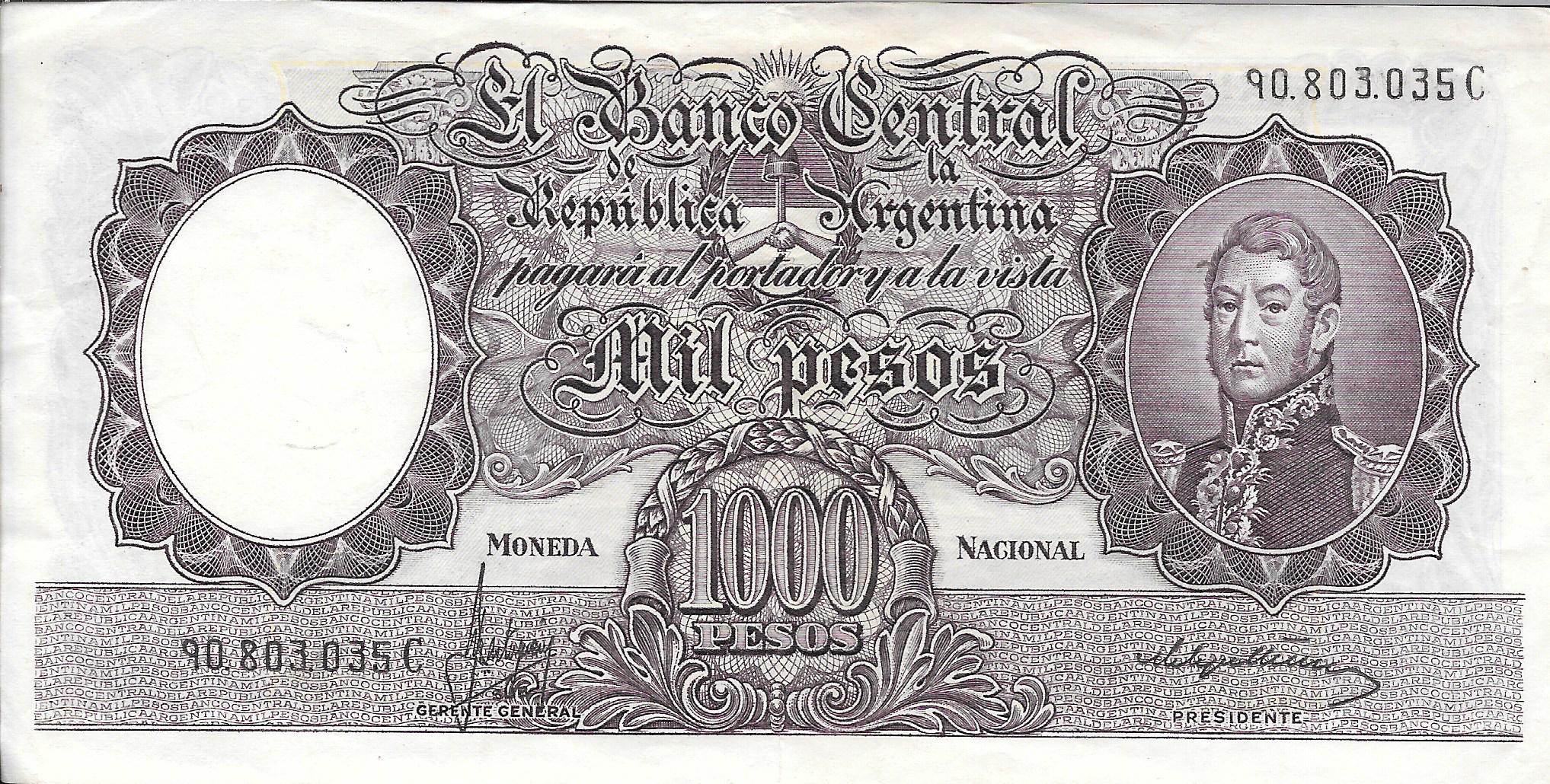 Billetes - America - Argentina - 269 - MBC - 1944/55 - 1000 Pesos - num ref: 90803035C