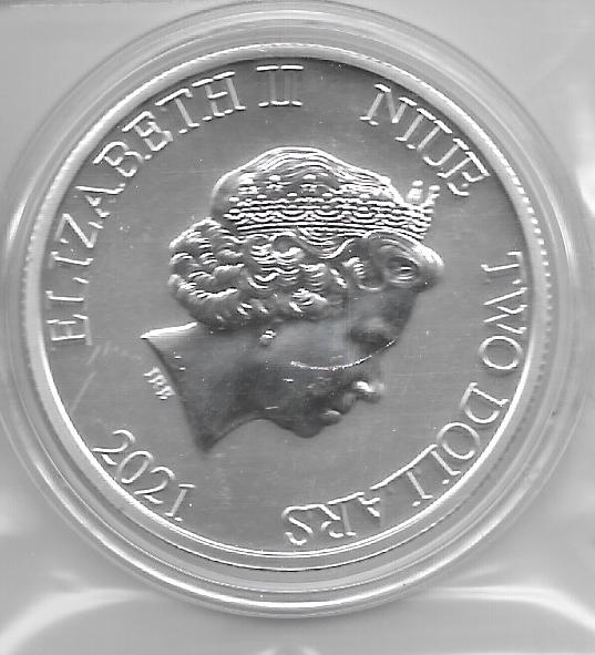 Monedas - Onzas de plata - - 2021 - Niue - Estrella de la muerte - Click en la imagen para cerrar