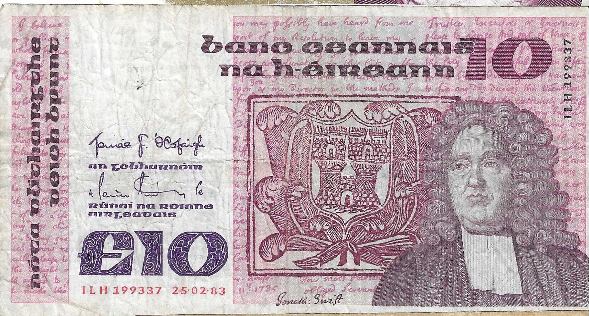Billetes - Europa - Irlanda - 72b - MBC- - 1983 - 10 pounds - Num.ref: ILH199337
