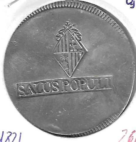 Monedas - EspaÃ±a - Fernando VII (1808 - 1833) - 1205 - 1821 - 30 sous - plata - Mallorca - Click en la imagen para cerrar