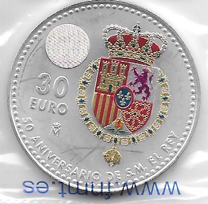 Monedas - Euros - 30€ - España - Año 2018 - 50 Aniversario Rey Felipe VI - Click en la imagen para cerrar
