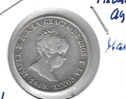 Monedas - EspaÃ±a - Isabel II (1833 - 1868) - 375 - 1848 - 4 reales - plata - Madrid - Click en la imagen para cerrar