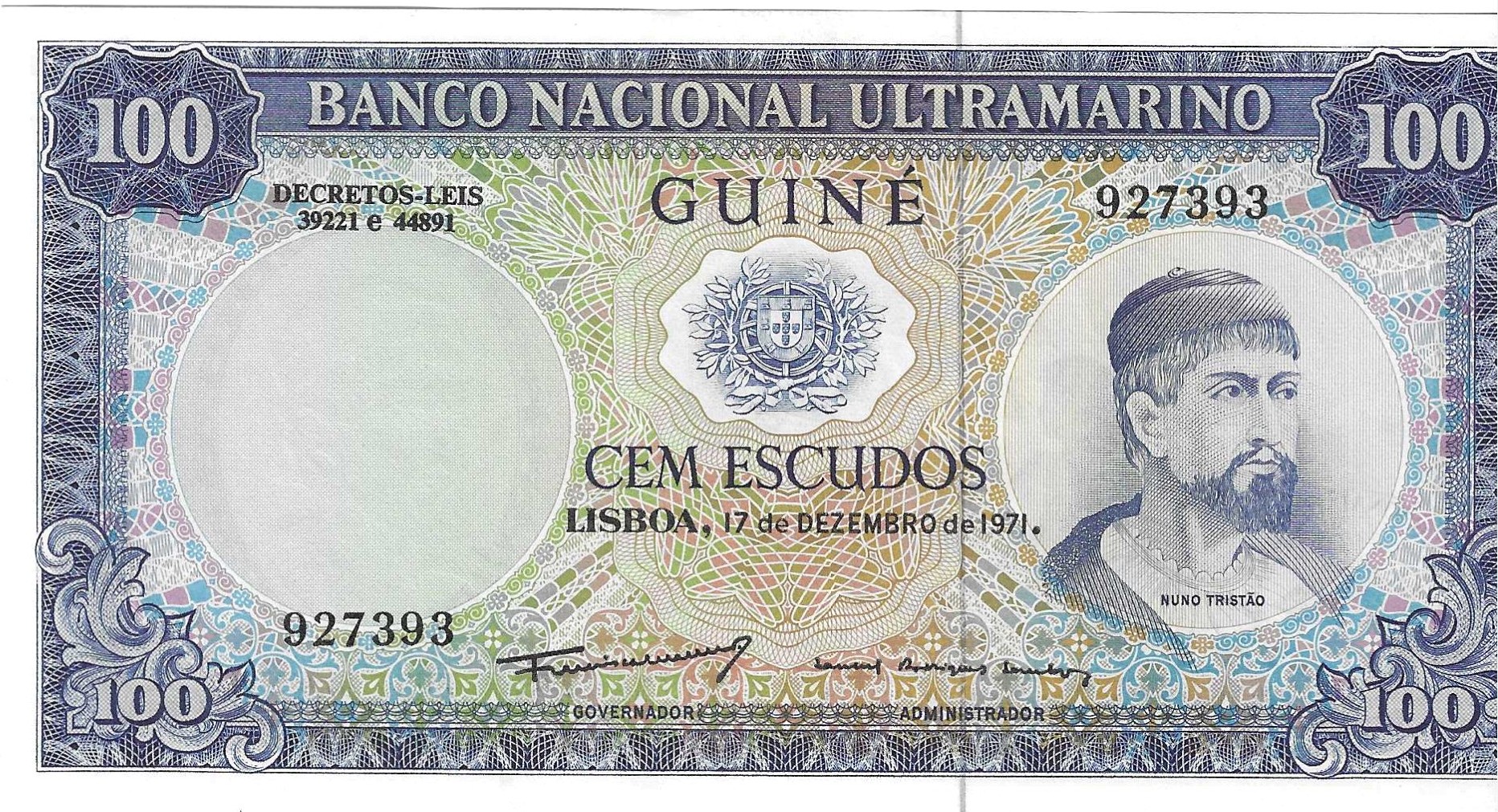 Billetes - Africa - Guinea Portuguesa - 45 - SC - 1971 - 100 escudos - Num.ref: 927393