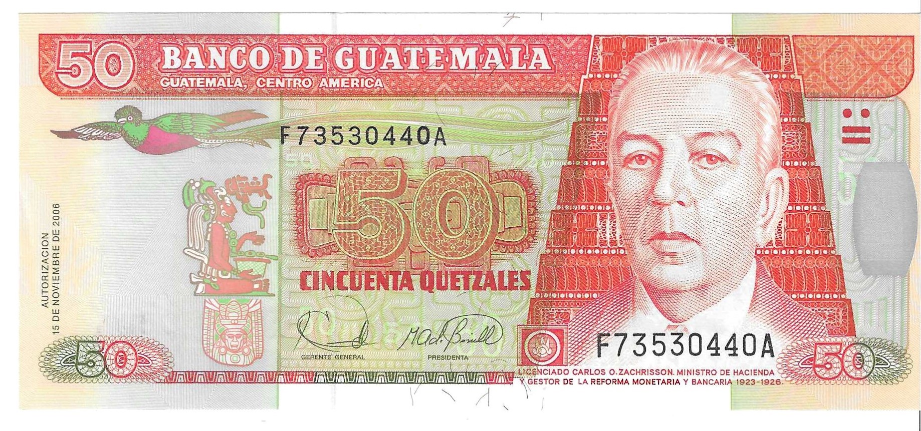 Billetes - America - Guatemala - 113 - SC - 2006 - 50 qetzal - Num.ref: F73530440A
