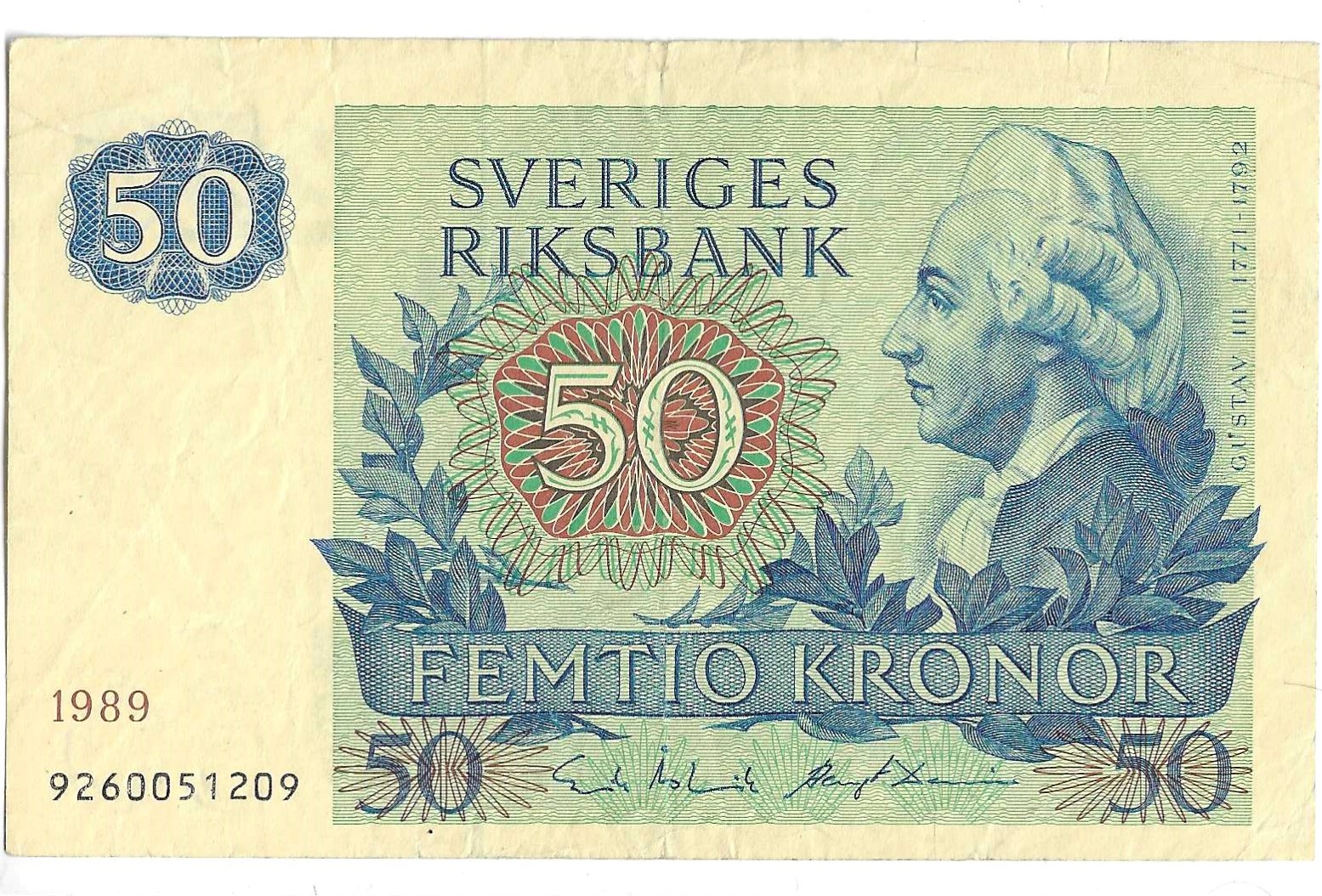 Billetes - Europa - Suecia - 53 - MBC+ - 1989 - 50 coronas - Num.ref: 9260051209