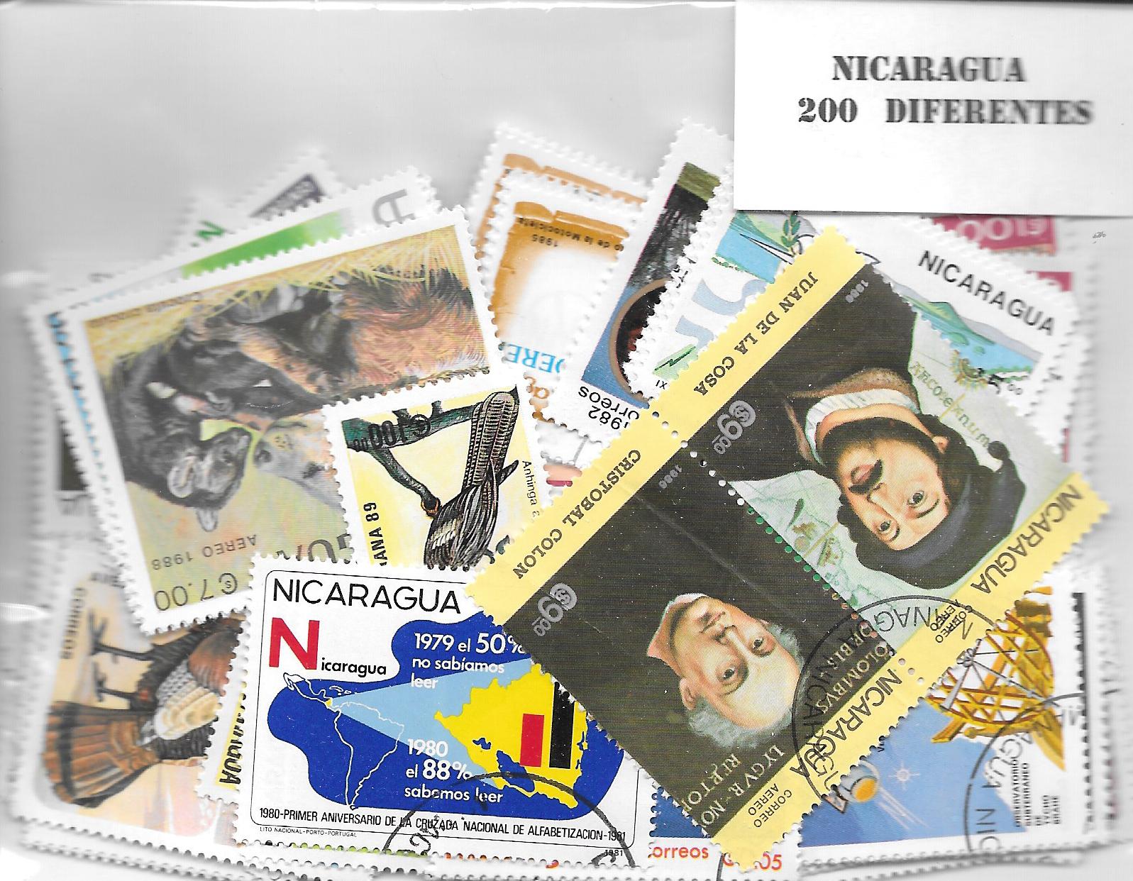 Paises - America - Nicaragua - 200 sellos diferentes