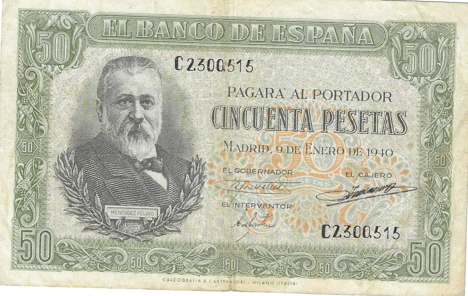 Billetes - España - Estado Español (1936 - 1975) - 50 ptas - 481 - MBC+ - 1940 - Num.ref:C2300515