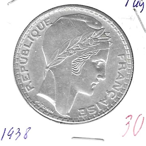 Monedas - Europa - Francia - 879 - 1938 - 20 francos - plata - Click en la imagen para cerrar
