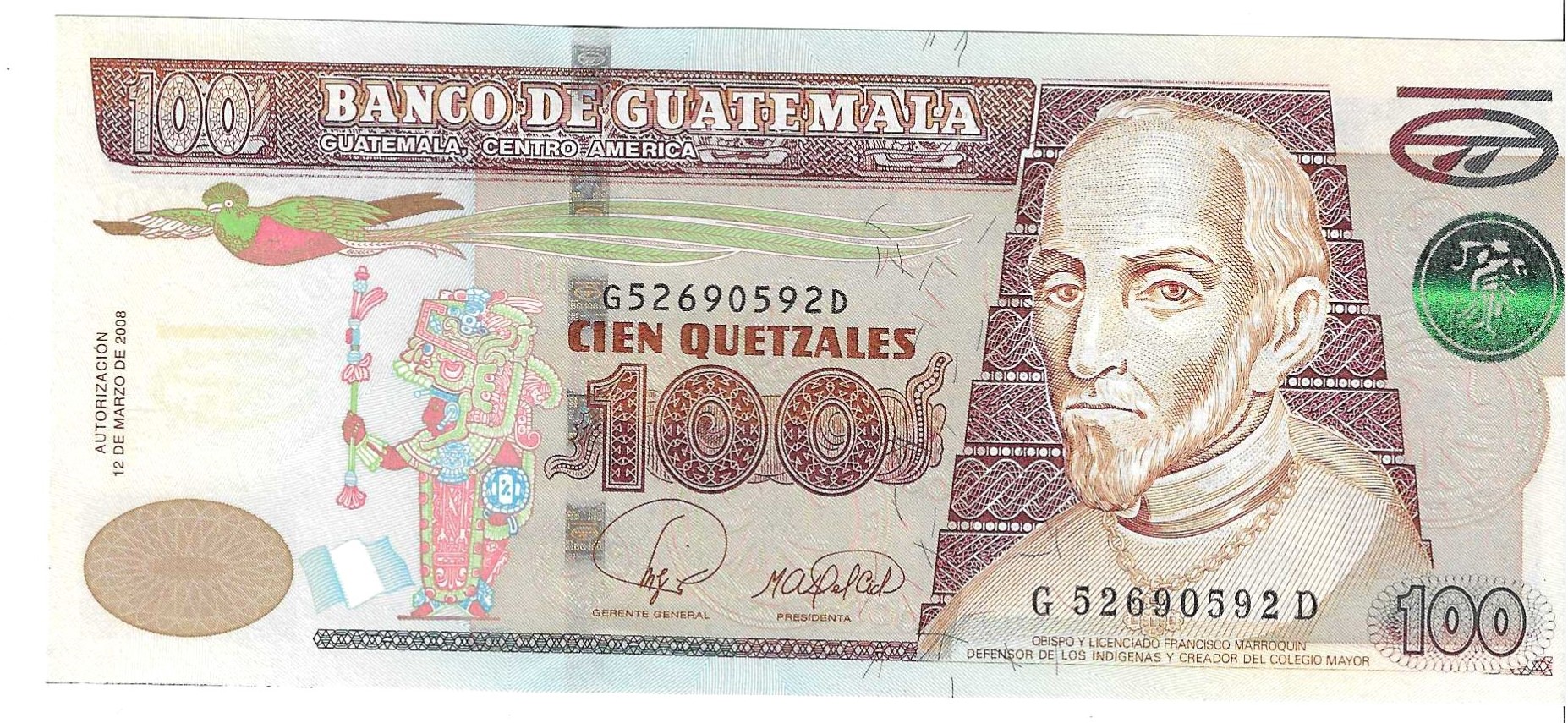 Billetes - America - Guatemala - 119 - SC - 2008 - 100 qetzal - Num.ref: G52690592D