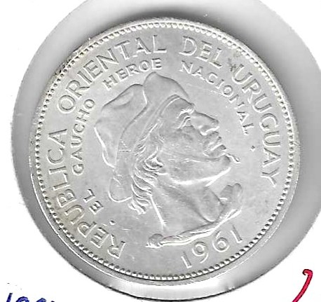 Monedas - America - Uruguay - 43 - 1961 - 10 pesos - plata - Click en la imagen para cerrar