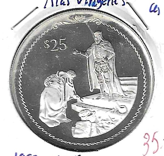 Monedas - America - Islas Virgenes - 122 - 1992 - 25 dolaraes - plata - PROOF - Click en la imagen para cerrar
