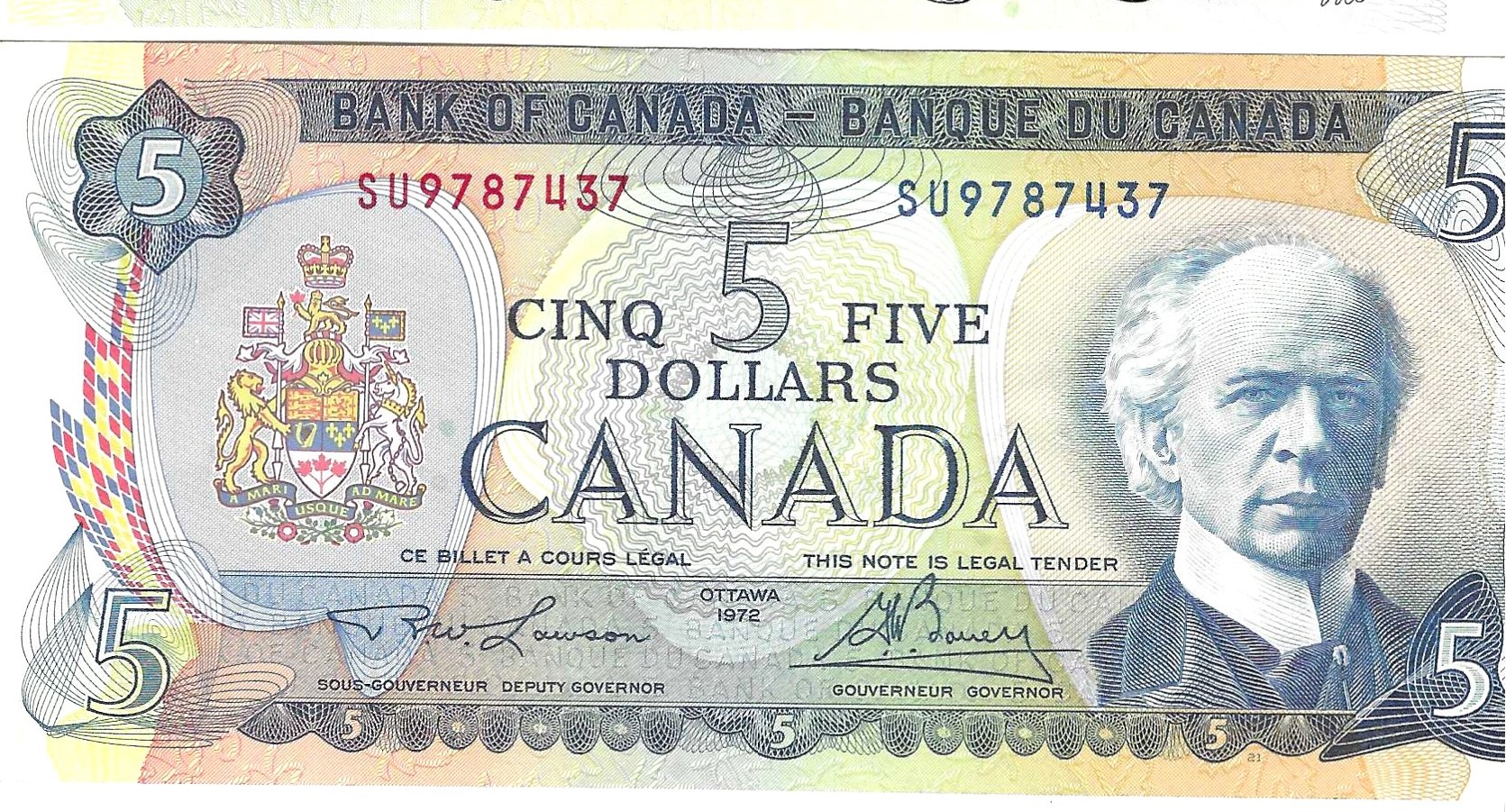 Billetes - America - Canada - 87 - SC - 1972 - 5 dolares - Num.ref: SU9787437