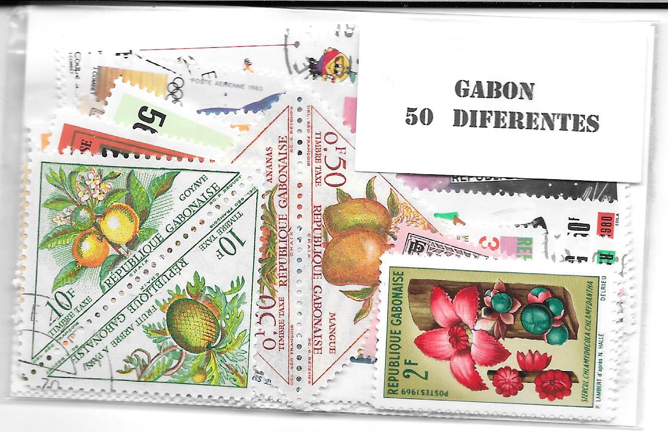 Paises - Africa - Gabon - 50 sellos diferentes