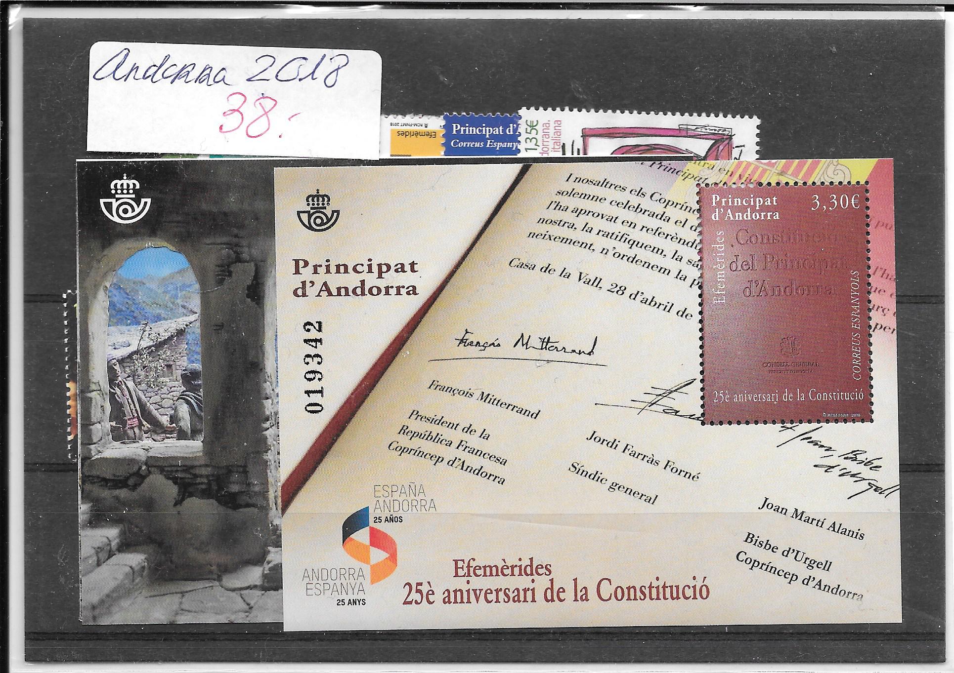 Paí­ses - Andorra - Correo Español - Años Completos -  - 2018 - **