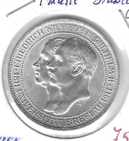 Monedas - Europa - Alemania - 531 - 1911A - Prusia - 3 marcos - plata - Click en la imagen para cerrar