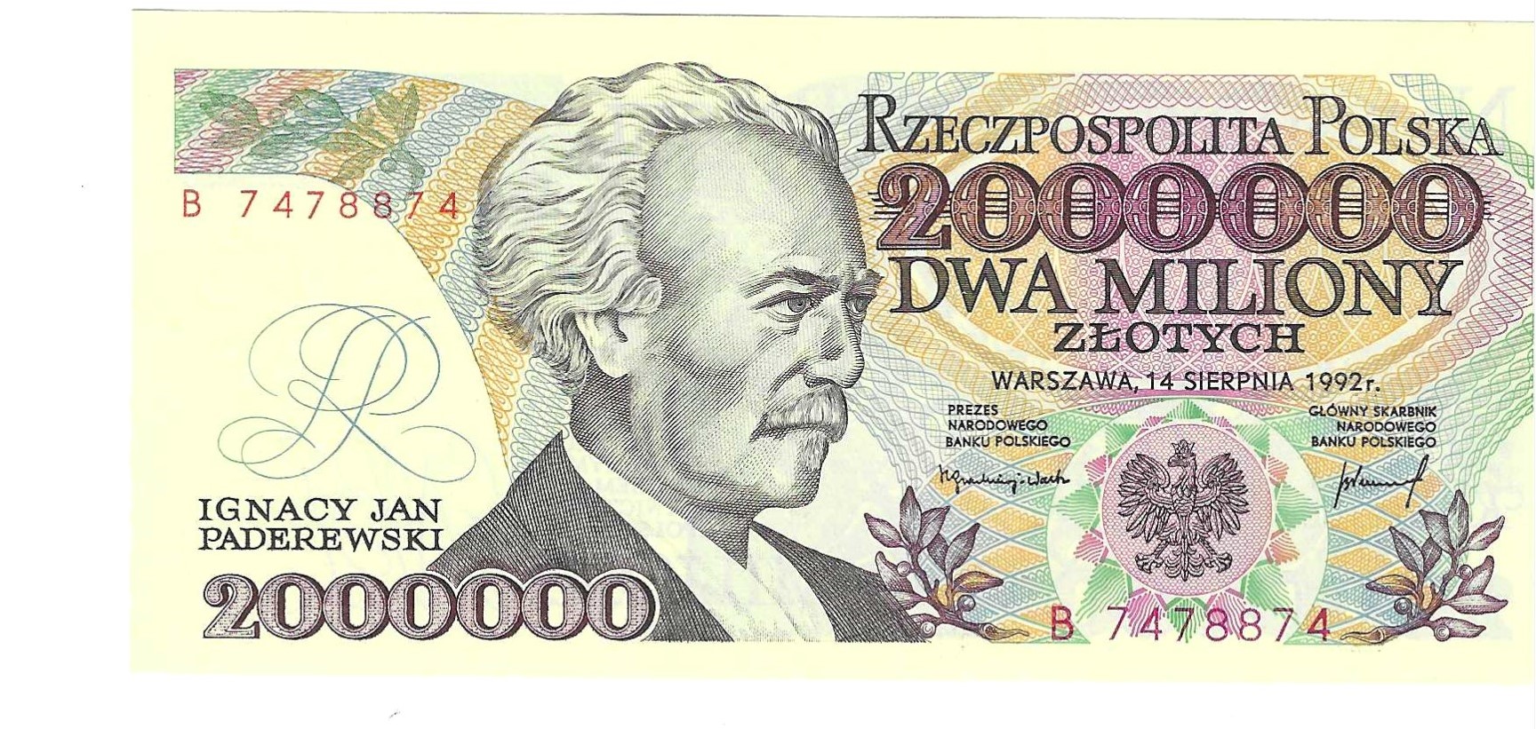 Banconote - Europa - Polonia - 158b - SC - 1992 - 2000000 zlotych - Num.ref: B7478874