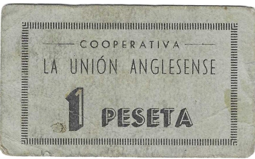 Monete - Gettoni Cooperativi e buoni - - Cooperativa La Union Anglesense - sin sello - Pta