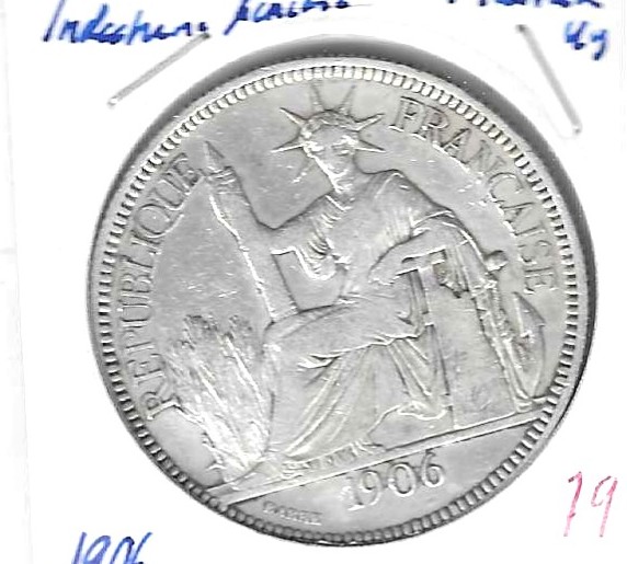 Monedas - Europa - Francia (Indochina francesa) - 5a - 1906 - piastra - plata - Click en la imagen para cerrar