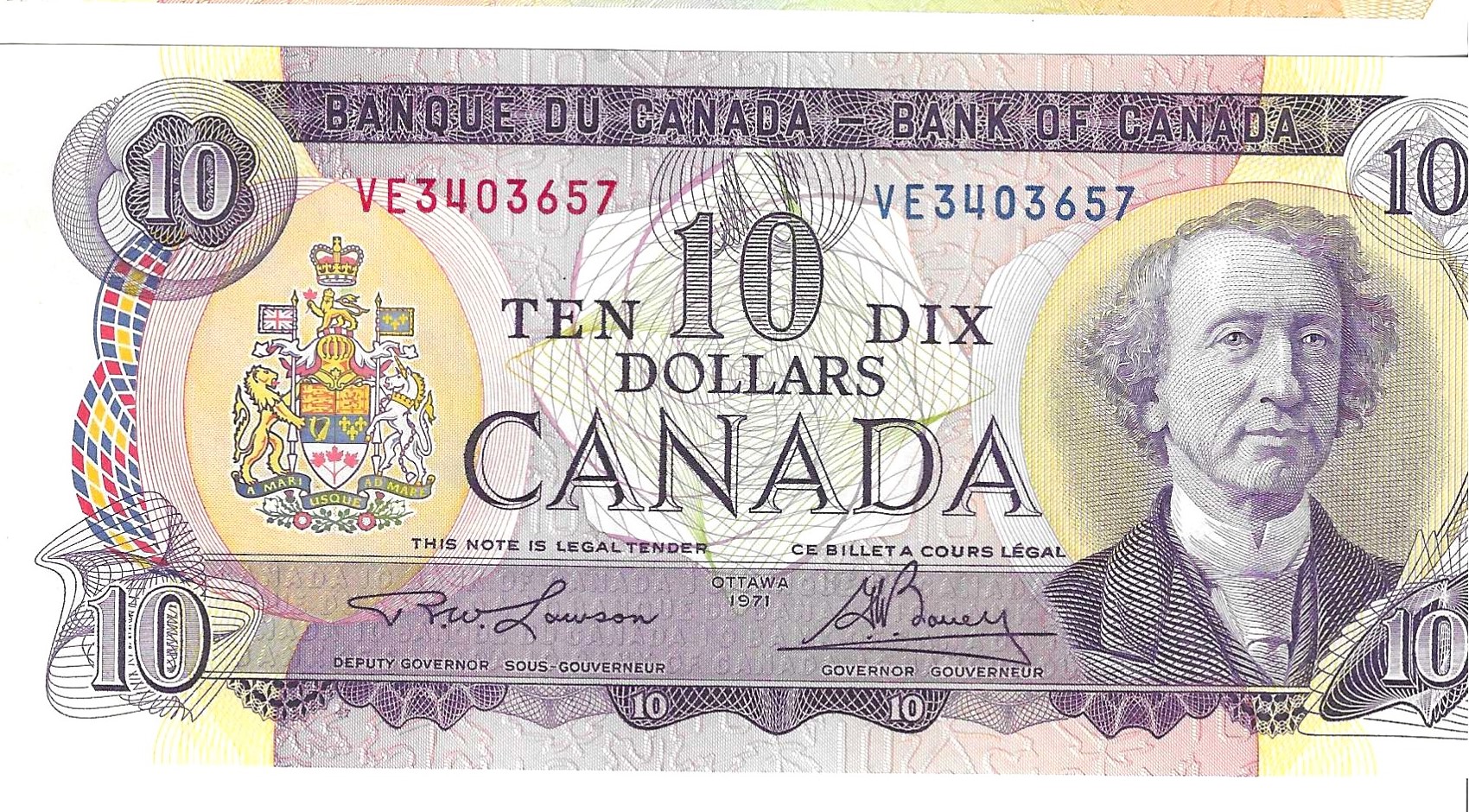 Billetes - America - Canada - 88 - SC - 1971 - 10 dolares - Num.ref: VE3403657
