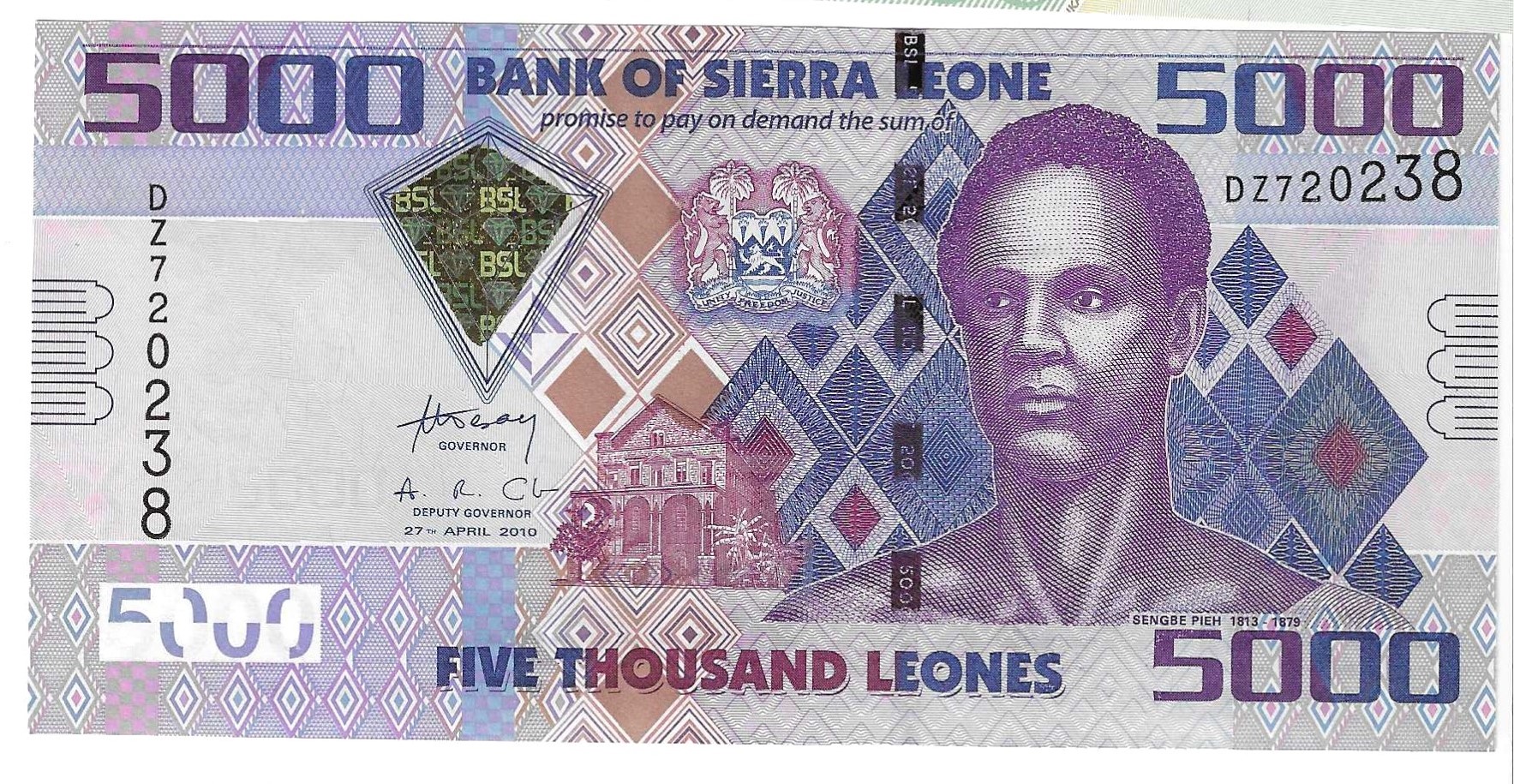 Billetes - Africa - Sierra Leona - 32 - SC - 2010 - 5000 leones - Num.ref: DZ720238