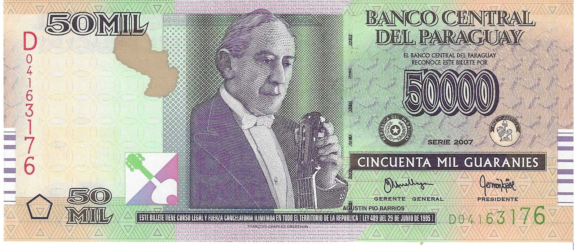 Billetes - America - Paraguay - 232 - SC - 2007 - 50000 guaranies - Num.ref: 04163176
