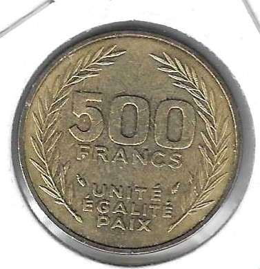 Monedas - Africa - Djibouti - 27 - 1989 - 500 francos - Click en la imagen para cerrar