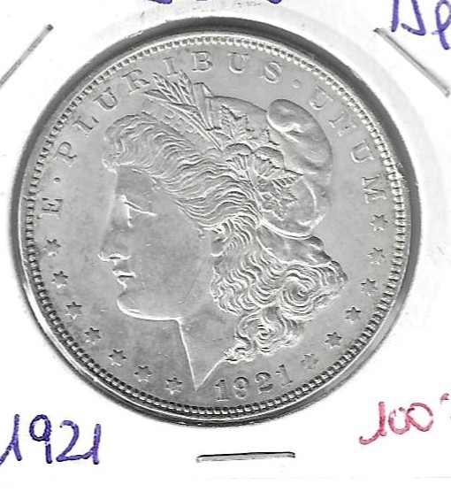 Monedas - America - Estados Unidos - 110 - 1921 - Dolar - Plata
