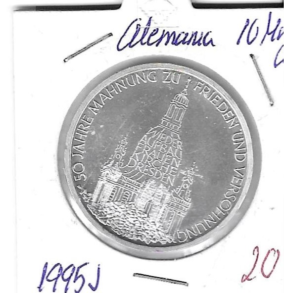 Coins - Europe - Germany - 185 - 1995J - 10 marcos - silver