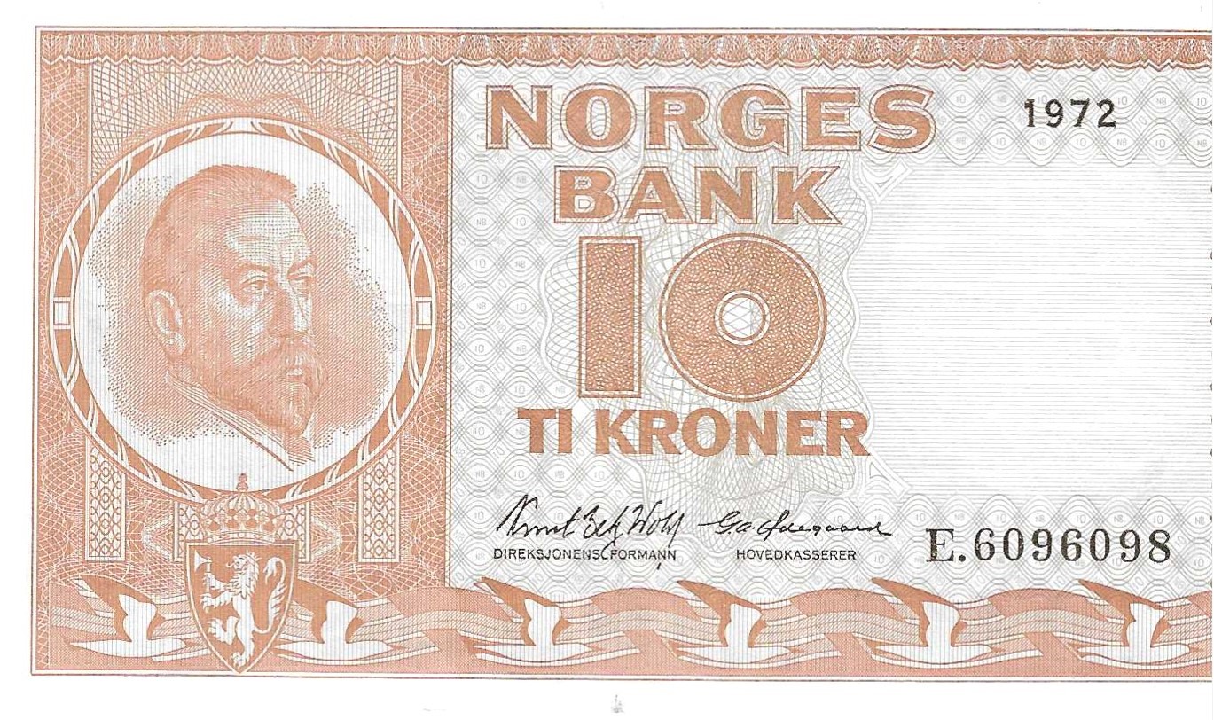 Billetes - Europa - Noruega - 31F - EBC+ - 1972 - 10 coronas - Num.ref: E6096098