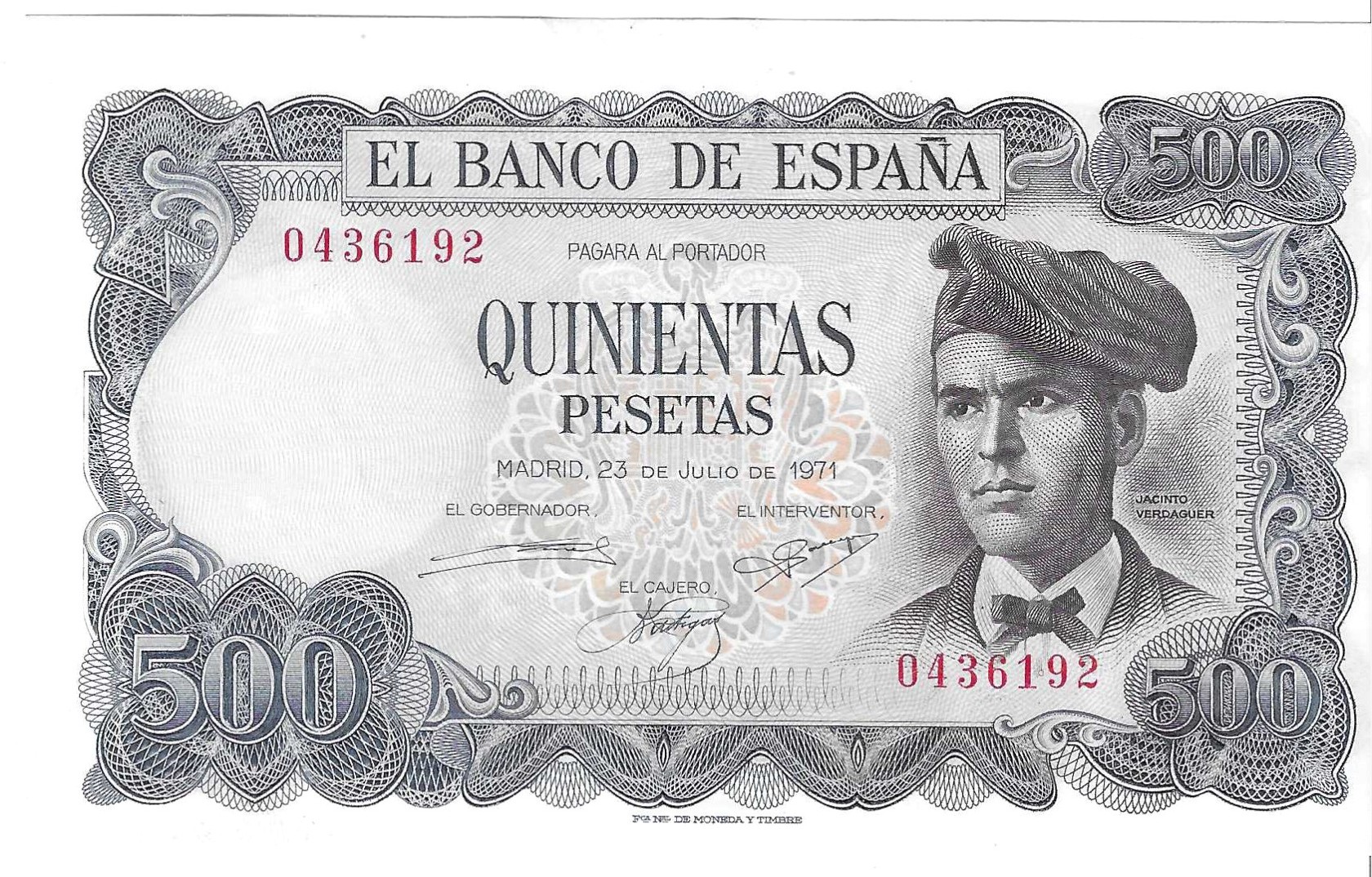 Billetes - España - Estado Español (1936 - 1975) - 500 ptas - 507 - SC - 1971 - Num.ref: 0436192 - sin serie