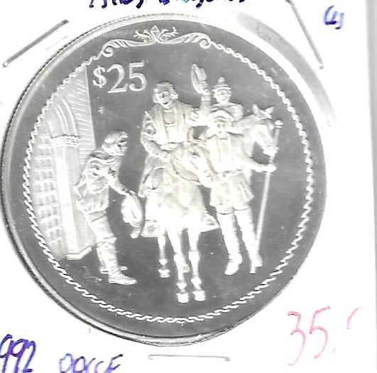 Monedas - America - Islas Virgenes - - 1992 - 25 dolares- plata - PROOF - Click en la imagen para cerrar