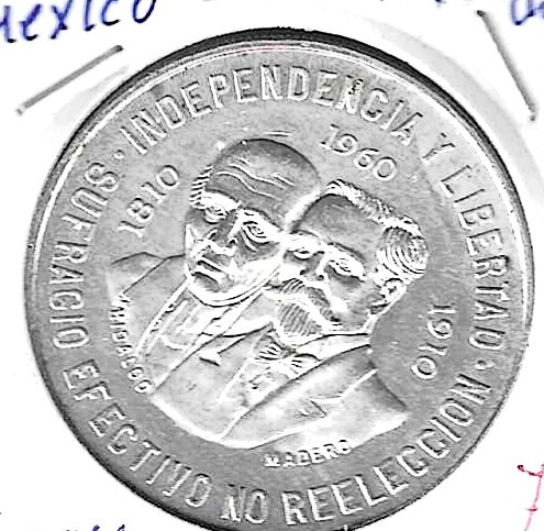 Monedas - America - Mexico - 476 - 1960 - 10 pesos - plata - Click en la imagen para cerrar