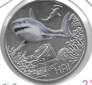 Monedas - Euros - 3€ - Austria - Año 2018 - Tiburon - Moneda coloreada - Click en la imagen para cerrar