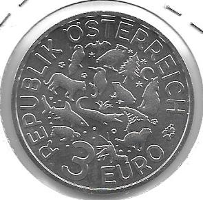 Monedas - Euros - 3€ - Austria - Año 2018 - Tiburon - Moneda coloreada - Click en la imagen para cerrar