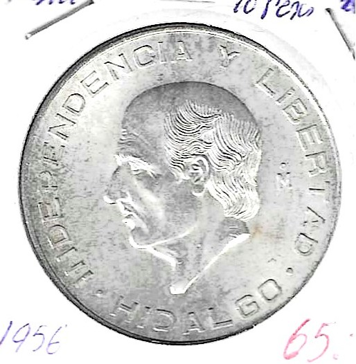 Monedas - America - Mexico - 474 - 1956 - 10 pesos - plata - Click en la imagen para cerrar