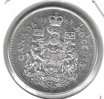 Monedas - America - Canada - 56 - 1964 - 50 ct - plata - Click en la imagen para cerrar