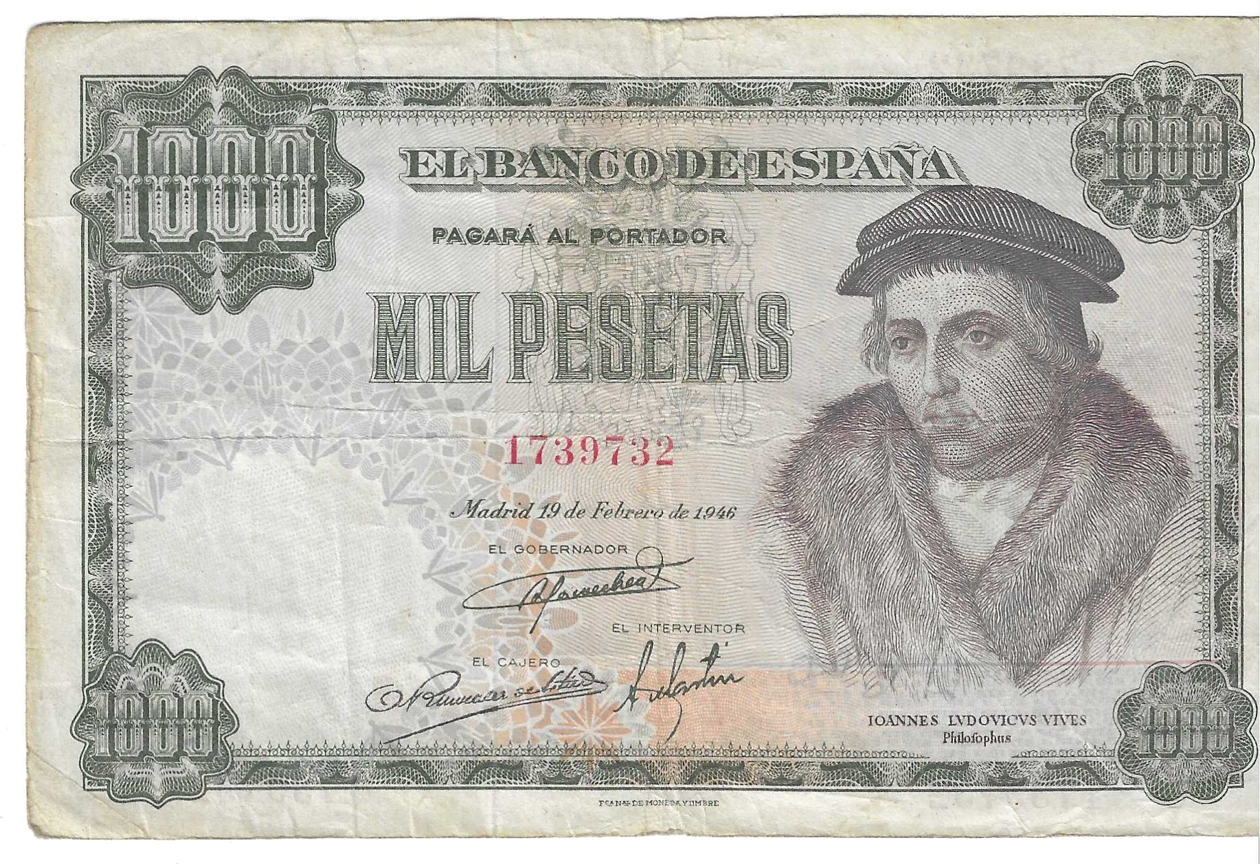 Banknotes - Spain - Spanish State (1936 - 1975) - 1000 ptas - 513 - MBC+ - 1946 - Num.ref: 1739732