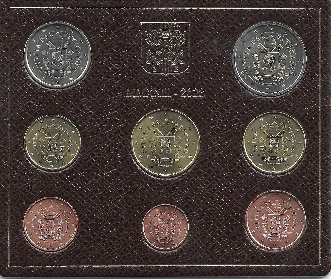 Monedas - Euros - Estuches oficiales - Vaticano - SC - 2023 - Colección de 8 monedas