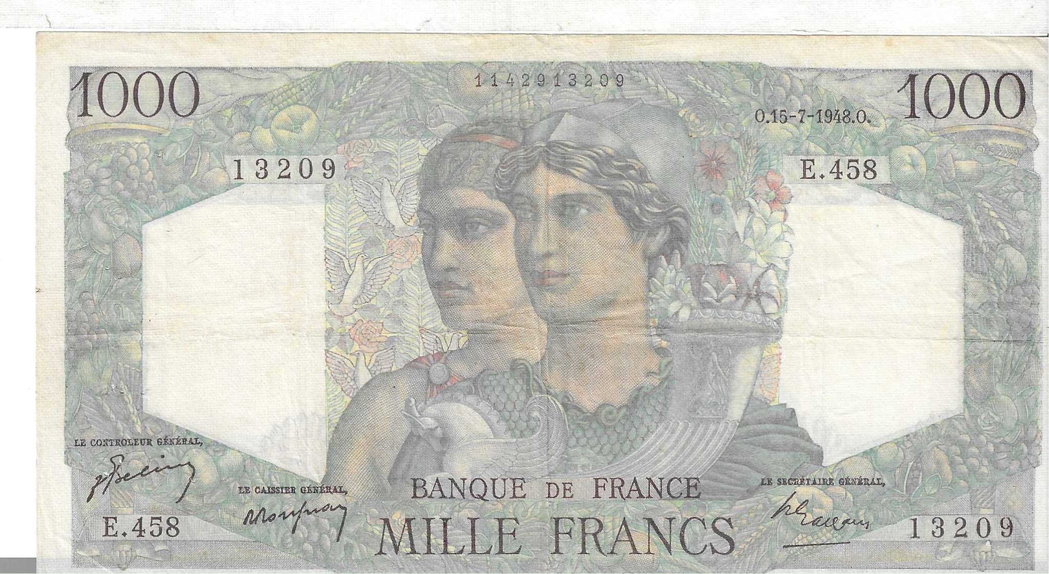 Billetes - Europa - Francia - 102 - MBC+ - 1942 - 1000 francos - Num.ref: 060945258
