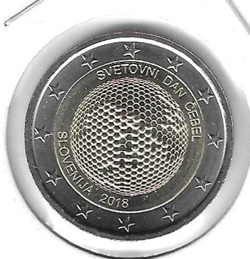 Monedas - Euros - 2€ - Eslovenia - SC - 2018 - Abeja - Click en la imagen para cerrar