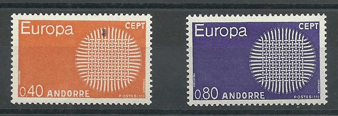 Andorra - French Post - Complete series - ** - 1970 - 222/23