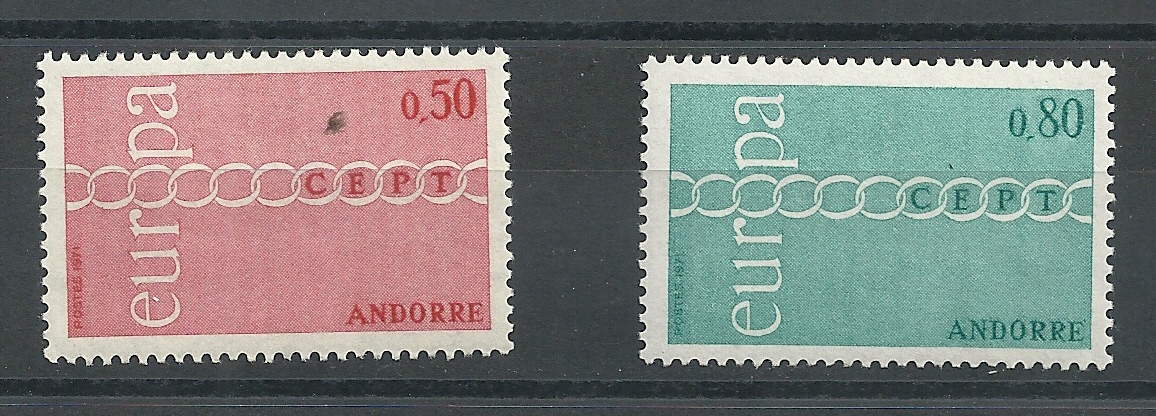 Andorra - French Post - Complete series - ** - 1971 - 232/33